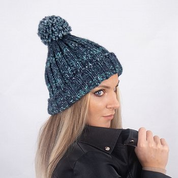 Knitted hat with pompom 171052HC