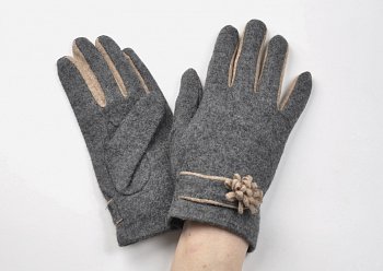 Women's elegant glove 160832GL M gray