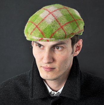 Men's flat cap sewn 6318-6-1-7402