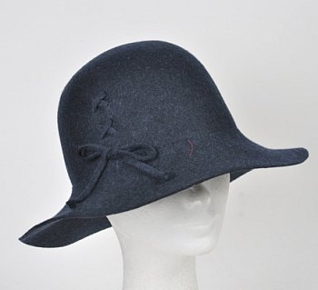 Women's felt hat 16829 dark blue melange