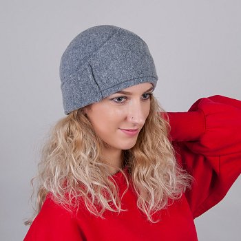 Women's wool hat Oronari gray melange