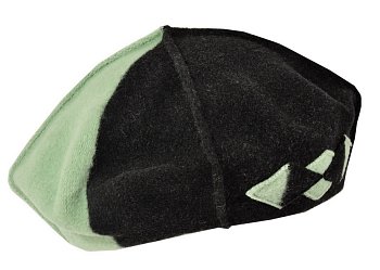 Women's wool beret Floriten black / green