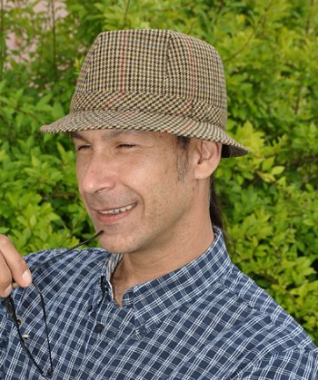 Men's sewn hat C-1-222B brown 61
