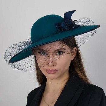 Women's elegant hat 22796 blue