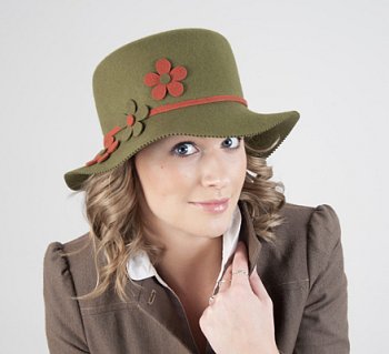 Women's wool hat 7878 green