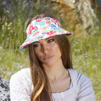 Women's visor with floral pattern 235722HH