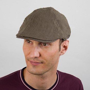 Linen flat cap 206411HH olive 58