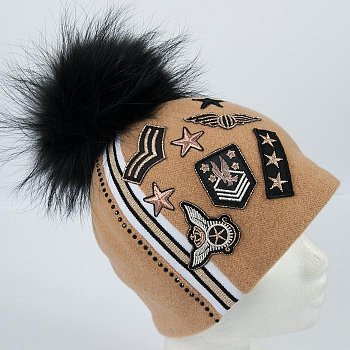 Women's luxury hat Lana-AT camel