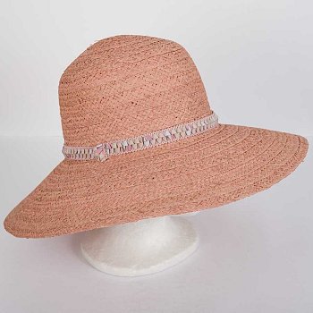 Women's straw hat 23113 salmon