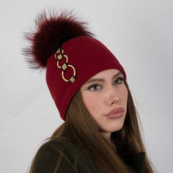 Women's winter hat Mulera red