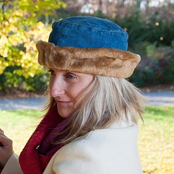 Women's sewn hat W2-7373 beige 56
