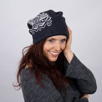 Women's cap Fibonio grey melange