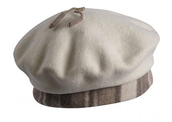 Women's wool beret Fode cream