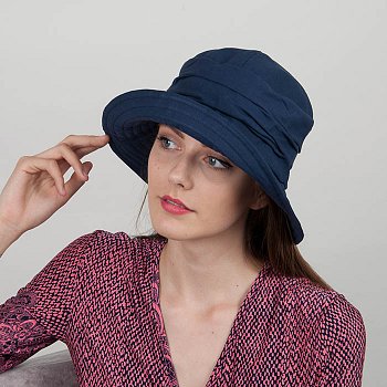 Women's linen hat 21160B navy