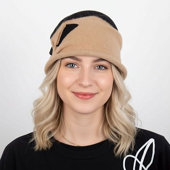 Women's wool hat Ozetina beige / black