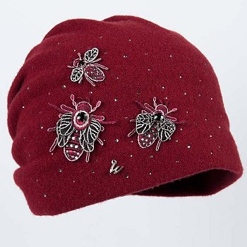 Women's wool cap Beta bordeaux