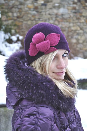 Otard winter elegant hat eggplant