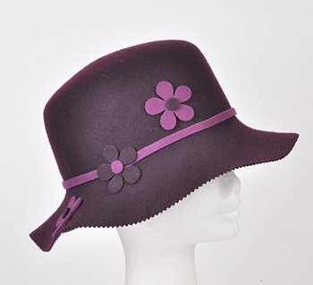 Women's wool hat 7878 purple
