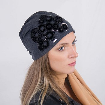 Women's Kolia cotton hat dark grey