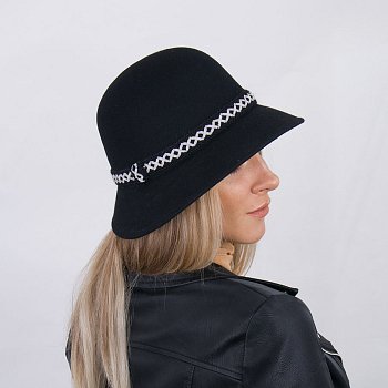 Women's hat 18807 black / white