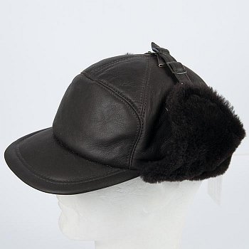 Men's leather cap 9908-25-4447
