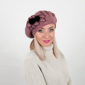 Women's beret Katisseta pink