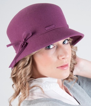 Women's wool hat W-8023F 56 purple