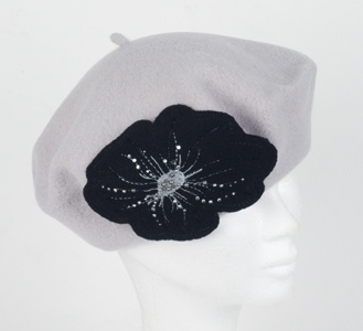 Irma wool beret light grey