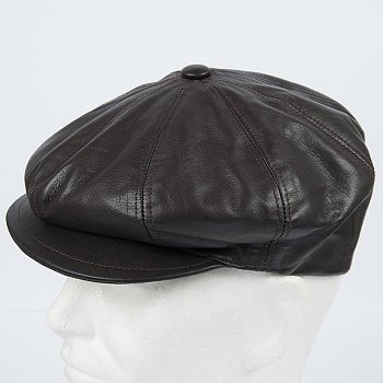 Leather flat cap 9998-7-0383